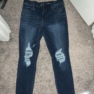 Hi-rise denim jeggings